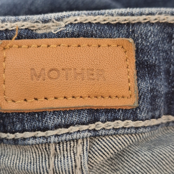 Mother The Insider Crop Step Fray High-Rise Baby Boot Blue Jeans - Size 26 - Picture 16 of 16